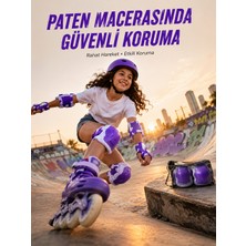 Karahanbey Mor Çocuk Koruyucu Dizlik Dirseklik El Bilek Koruyucu -
