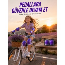 Karahanbey Mor Çocuk Kaykay Paten Scooter Bisiklet Koruyucu Dizlik Seti -