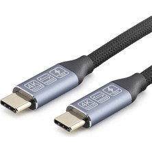 Skygo Type-C USB 3.2 Gen2 20 Gbps 100W 4K 60Hz Şarj ve Data Kablosu 1.5 M Siyah HDX7882