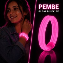 Skygo Pembe Kalın Glow Bileklik – Kırılarak Yanan Parti ve Festival Bilekliği