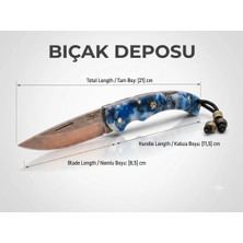 Bıçak Deposu Bozan Gece Mavisi Özel Saplı Çelik Katlanır Kamp ve Cep Çakısı