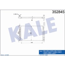 Kale Radyatör C-Max 2 / Grand Focus 3 Kuga 2 Tourneo Connect 1.5tdci 352845 BV618005BB