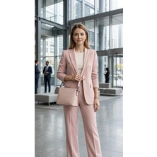 Sinem Çeyiz Miracle 106 Pudra Pembe Croco Desen Zincirli Çapraz El Omuz Çantası