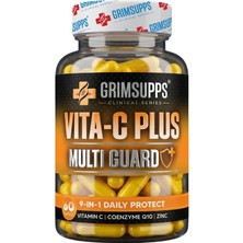Grimsupps Vita-C Plus Multi Guard Vitamin C Elderberry Resveratrol Çinko 60 Kapsül