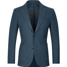 Hatemoğlu Lacivert Slim Fit Mono Yaka Casual Ceket