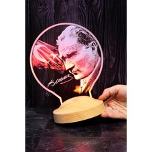 Belirtilmemiş 100. Yıl Hediyesi Atatürk Görselli Hediye, Atatürk Imzası Türk Bayrağı Hediyesi LED Lamba, Musta