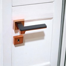 Belirtilmemiş Funda Lüx Mat Siyah Oda Kapı Kolu Rozetli Sürgülü Çelik Kapı Sağa Sola Uygun Kapı Koll