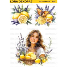 Lora Dekopaj Sulu Transfer Kağıdı - 604 25X35 cm