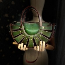 Ggart Handmade Carıdea El Yapımı Hakiki Deri Bayan Çanta, Clutch, El Omuz Çantası V55