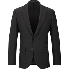 Hatemoğlu Siyah Slim Fit Mono Yaka Klasik Ceket