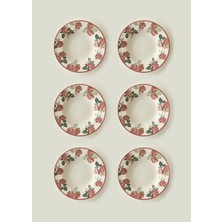 Bella Maison Rose Porselen 6'lı Çukur Tabak (23 Cm)