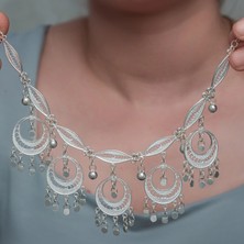 Harem Altın Gümüş Ay Dansı Telkari Kadın Kolye