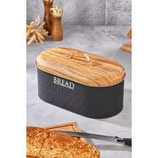 Sync Ticaret Ucr Home Yeni Desen Detaylı Premium Metal Ekmeklik, Siyah