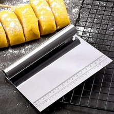 Sync Ticaret Promosyonca Metal Pasta Kesici ve Ölçekli Hamur Kazıyıcı, Paslanmaz Çelik