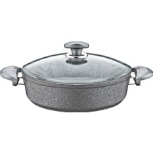 Sync Ticaret Oms Collection 34 cm Granit Karnıyarık Tenceresi Gri