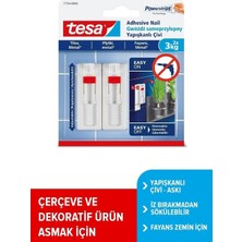 Sync Ticaret Yapışkanlı Askı - Çivi, Iz Bırakmadan Sökülebilir, Fayans ve Metal Yüzeyler Için, 3kg x 2 Adet