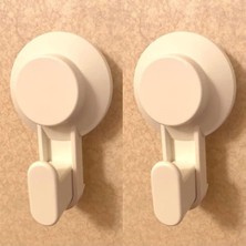 Sync Ticaret Tısken Vantuzlu Kanca, Beyaz (2'li Paket)
