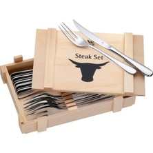Sync Ticaret Wmf 12 Parça Steak Çatal Bıçak Seti, 6 Kişilik, Steak Bıçağı ve Steak Çatalı, Cromargan Yüksek Kali