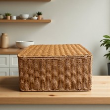 Empressco Rattan Dekoratif Dikdörtgen Organizer Sepet, Şık ve Kullanışlı 35X26 CM