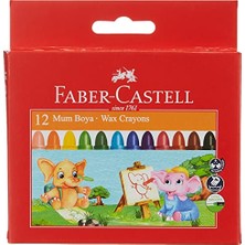 Larskas Faber-Castell Süper Yıkanabilir Mum Boya, 12 Renk, Leke Bırakmaz, Jumbo Boy, Parlak ve Yoğun Renkler