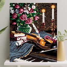 Larskas Sayılarla Boyama Tuval Seti Fırça Boya Dahil (Çıtalı) 40X50 cm - Keman
