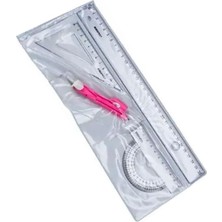 Sync Ticaret Artlantis Cetvel Takımı 30 cm 1 Paket Yıldızlar Cetvel Pergel Gönye Iletki Şeffaf Çizim Takımı Perge
