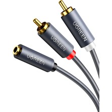 UGREEN 3.5 mm Girişi Aux 2 Rca Ses Aktarma Kablosu 1 Metre