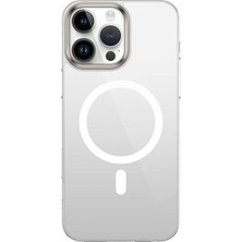 Zore ile Uyumlu iPhone 16 Kılıf M-Safe Şarj Özellikli Şeffaf Arka Yüzey G-Glass Kapak Şeffaf