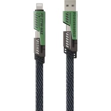 PDA Teknoloji 2 2 65W USB Type-C Lightning ile Uyumlu Örgülü Şarj Data Kablosu - 1.5m -B10TH (Car Destekler)