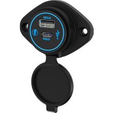 MELLİFERA Dc 12V 24V Panel montaj 3 Usb bağlantı noktaları 2 usb-bir 3.1A + tip-c Pd3.0 araç şarj soketi