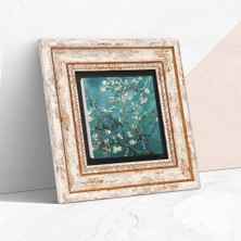 Pinecone Stone Pinecone Gogh Badem Ağacı Tablosu - Çerçeveli Tablo - Dekoratif Sanatı - Ev Dekoru T1-64
