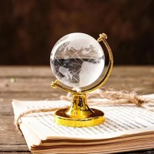 Sync Ticaret Krn Global Group Gold Dekoratif Cam Dünya Küre | Mini Ofis Masası Süsü | Şık Hediyelik Dünya