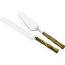Sync Ticaret Bamboo Zeytin Yeşili Pasta Servis Seti