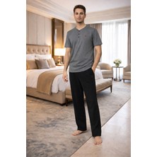 Polo Republica & CO Polo Republica %95 Pamuk Düğmeli Yaka Kısa Kollu Erkek Pijama Takım 3421