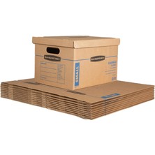 Bankers Box Bankers ‎7714901 Classic Yapışkan Bantsız Taşınma Kartonları, Kapaklı Kolay Taşıma Saplı Küçük Sakla