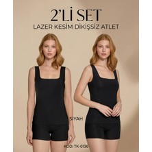 Berrak 2' Li Kadın Lazer Kesim Atlet Iz Yapmayan Pamuklu Kumaş Dikişsiz