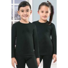 Kota Unisex Çocuk Uzun Kollu Atlet Termal Siyah 3
