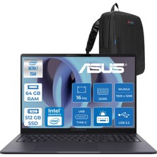 Asus Expertbook Intel Core Ultra 7 255H 64GB Ddr5 512GB SSD Intel Arc 140T Gpu 16" Wuxga IPS 300NITS 4g Sım Windows 11 Pro Kurumsal Bilgisayar MB2224P27 + Zetta Çanta