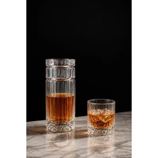 Sync Ticaret Kristal Oval Karaf-Sürahi ve 6 Parça Kristal Su-Viski Bardağı Seti