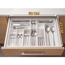 Sync Ticaret 50X45 Cm. 11 Gözlü Beyaz Çekmece Içi Kaşıklık 50X40 Cm'e Kadar Kesebilirsiniz