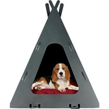 Empressco Şık Siyah Ahşap Köpek Evi ve Kulübesi, Dekoratif ve Rahat Kullanım