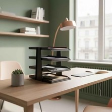 Larskas 4 Katlı Metal Ofis Dosya Rafı - Masa Üstü Organizer