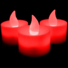 Sync Ticaret Kuzey Red Light Candles 24 Adet Kırmızı LED Işıklı Mum Kırmızı LED Mum Kırmızı Işıklı Mum Romantik L
