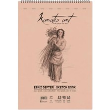 MarkEntegra A3 Eskiz Defteri, 90 G/m² Ince Grenli Kağıt, 40 Yaprak Spiralli Sketchbook, Kurşun Kalem, Kömür ve Pastel Çizimler Için Uygun, Kolay Silinebilir, Perforeli Sayfalar, Profesyonel ve Öğrenci Kullanımı I