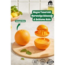 Muf Home Pratik Narenciye Sıkacağı Meyve Tasarımlı Tazelik Koruyan Kapaklı Yumuşak Dokulu Meyve Sıkacağı Lime - Portakal - Limon - 240 ml