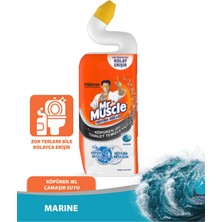 Mr Muscle Mr. Muscle Köpüren Jel Tuvalet Temizleyici Marine, Çamaşır Suyu Katkılı, Yoğun Köpük, Hijyenik Temizlik, Kireç Önleyici