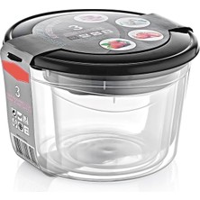 Sync Ticaret Yuvarlak Metal Saklama Kabı Erzak Saklama Kabı - Organizer Kutu 14 cm x 12 5 cm Azura Coffee