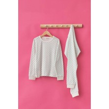 Bony Socks Puantiye Desen Çocuk Pijama Takımı Ekru