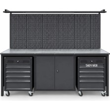 Takpower 2.5 Metre Takım Tezgahı 2 Dolaplı + 2 Boş Takım Arabası