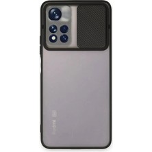 Durukar®   Redmi Note 11T Kılıf Palm Buzlu Kamera Sürgülü Silikon - Siyah